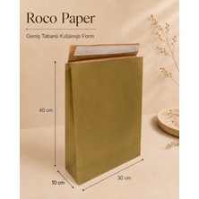 Roco Paper Co. Yapışkan Bantlı Kraft Kese Kağıdı, Altın Renk, 30X40X10 cm - 24'lü Paket, Hediye ve Kargo Zarfı