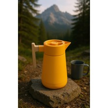 Bambum Bambu Saplı Çelik Termos Turuncu 1,5 Litre