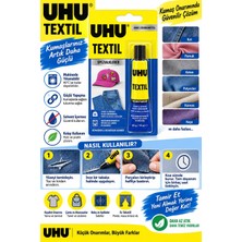 Uhu Textil Kumaş Yapıştırıcısı 20 gr 19 ml Şeffaf Yıkanabilir Tekstil Yapıştırıcı