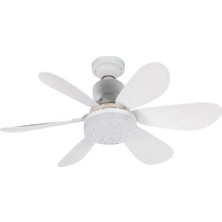 Feny FN-F82, Zefira Crystal, Beyaz, 3 Kademeli Hız, 30W, 52CM Pervane Çapı, 3 Renk Işık, Ultra Sessiz, Tavan Vantilatörü, Kumandalı, Vantilatör