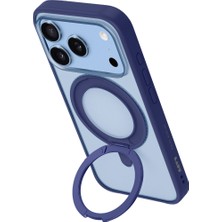 Laut iPhone 18 Pro Max / 17 Pro Max 6.9 Manyetik Halka Standlı Kılıf – MagSafe Uyumlu Standlı TPU/PC Koruma - Mavi