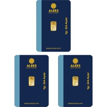 Aleks Metal Rafineri AgaKulche 24 Ayar 3 Adet 1 gr 995 AMR Külçe Altın