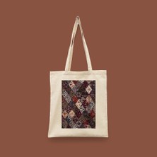 Bi' Dünya Haber Etnik Kolaj Serisi 11 - Bahr-I Umman Islami Seri Tote Bag Baskılı Bez Çanta