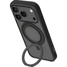 Laut iPhone 18 Pro / 17 Pro 6.3 Manyetik Halka Standlı Kılıf – MagSafe Uyumlu Standlı TPU/PC Koruma - Siyah