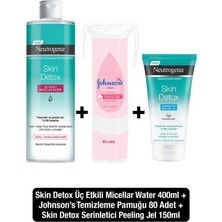Neutrogena Skin Detox Micellar Water 400ML+SERINLETICI Peeling Jel 150ML+JOHNSON’S Pamuk 80ADET