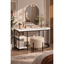 Sulorahome Beyaz Çalışma ve Makyaj Masası 125 cm