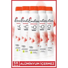 Emotion Romance Kadın Alüminyumsuz Vegan Deodorant 5X150 ml Hızlı Kurur, Leke Bırakmaz