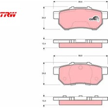 Arka Balata Cıvıc 1.6i 1.6 Vtı 94/00 Honda Jazz 08 Accord Iıı 85-89 Trw 43022SO4E02/ 43022S04E03/ 43022S04E02