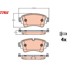 Arka Fren Balata Audı A4-A5-A7-Q5-Q7 2014 129.3X59X17.5 Trw 8W0698451L/ 8W0698451H