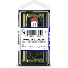 Kingston Kıngston KVR32S22D8/16, 16GB, 3200MHZ, Ddr4, Sodimm Notebook Ram, 1,2V, CL22 (Kutulu)