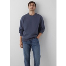 Bisiklet Yaka Sweatshırt Ombre Mavi