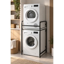 Sulorahome Metal Siyah Çamaşır Makinesi Üstü Raf Ünitesi 66 cm