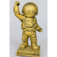 Eymen Hobi Tasarım Eymen Hobi Altın Renk Astronot Figürlü Dekoratif Obje 30X12 cm Modern Ev ve Ofis Dekoru