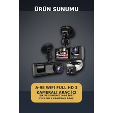 Genel Tedarik 1080P Full Hd 3 Kameralı Wi-Fi Araç Içi Yol Kayıt Kamerası Seti 170 Derece Park Modlu