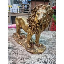 Eymen Hobi Tasarım Eymen Hobi Aslan Kral Ayakta Gold Polyester Hediyelik Figür Fanatik Hediyelik Ofis Hediyesi