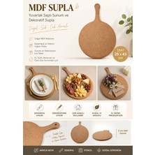Eymen Hobi Tasarım Eymen Hobi Mdf Yuvarlak Saplı Supla ve Sunum Tabağı Altlığı 29X43 cm