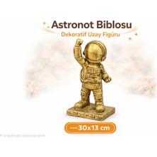 Eymen Hobi Tasarım Eymen Hobi 👨‍🚀 Astronot Biblosu – Dekoratif Uzay Figürü (30X13 Cm)