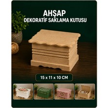 Eymen Hobi Tasarım Eymen Hobi Ahşap Dekoratif Saklama Kutusu – 15X11X10 cm