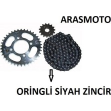 Zincir Dişli Seti Kaliteli (Siyah Zincir) Bajaj Discover 150 F- 150 S Oringli Moto Eay