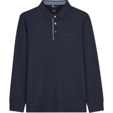 Skechers M Long Sleeve Waffle Polo S2620148-4347 Lacivert Tişört