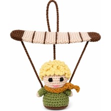 Nahıl Amigurumi Paraşütlü Küçük Prens Araba Süsü