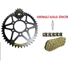 Zincir Dişli Seti A Kalite Oringli Gold Sarı Zincirli 2004-2015 Hyosung Gv 250 Moto Eay