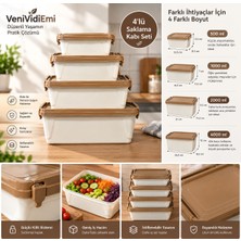Bulut Venividiemi 4’lü Saklama Kabı Seti – 500 ml / 1000 ml / 2000 ml / 4000
