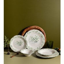 Rani Mobilya Rani Home Yemek Takımı (24 Parça) Hermia Beyaz - Yeşil HE-6809