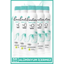 Emotion Aqua Kiss Kadın Alüminyumsuz Vegan Deodorant 5X150 ml Hızlı Kurur, Leke Bırakmaz