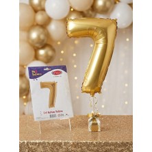 He2 Balloons Gold Rengi "7" Rakamı Folyo Balon 102 cm / 40 Inç (Helyum ve Hava Uyumlu)