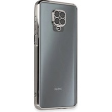 Bezos Redmi Note 9 Pro Kılıf Razer Lensli Silikon - Gümüş