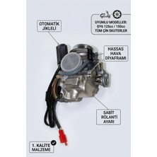 Karbüratör Komple - Otomatik Jikle Dahil 125 cc Scooter Moto Eay
