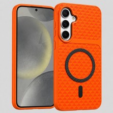 Coverzone Xiaomi Mi 17T ile Uyumlu Karbon Kaplama Telefon Kılıfı Magsafe ile Uyumlu 2mm Yükseltilmiş Kamera Korumalı Kadife Iç Yüzeyli Darbe Emici New Volten Koruyucu Kılıf Turuncu