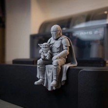 Magicland Mandalorian ve Grogu Raf Kenarı Figür - Dekoratif Masaüstü ve Raf Süsü