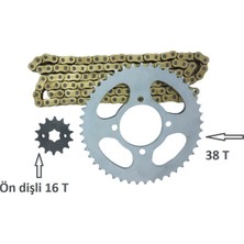 Zincir Dişli Takımı Performans Arka 38T -Ön 16T Oringli Gold Zincir Honda Cbf 150-CB 125 E