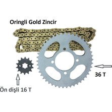 Zincir Dişli Takımı Arka Özel Ölçü 36T -Ön 16T Oringli ZINCIR(2011-18) Cbr 125 R Performans