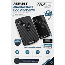 Graficar Renault Anahtar Kart Kaplama Folyo Sticker -4 Tuşlu Tip Uyumlu