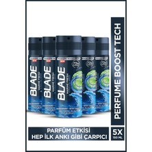 Blade Marine Fresh Erkek Alüminyumsuz Deodorant Body Spray 5X150 ml Hızlı Kurur, Leke Bırakmaz