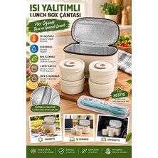 Veroksa 5 Parçalı Çelik Lunch Box Yemek Kabı Seti 2X400 ml + 2X600 ml Taşıma Çantalı