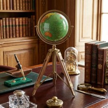 Authentic Metal Eksenli Ağaç Tripod Ayaklı Dünya Küresi 50cm