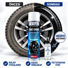 Firigia Lastik Parlatıcı 500ML, Aerosol Sprey, Derin Siyah Görünüm, Toz Tutmaz, Uzun Süre Kalıcılık, KOKU HEDİYELİ