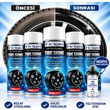 Firigia 5'li Avantaj Set, Lastik Parlatıcı 500ML, Aerosol Sprey, Derin Siyah Görünüm, Toz Tutmaz, Uzun Süre Kalıcılık