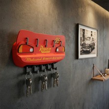 Magicland Şimşek Mcqueen Tasarım Duvar Anahtarlık Askısı - Dekoratif Anahtar Tutucu