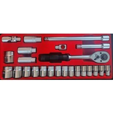 Rico 006-RC1225 25 Parça 12 Köşe 1/2" Lokma Takımı