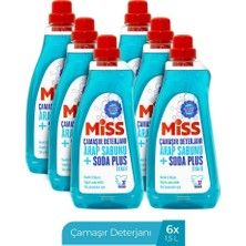 Miss Sıvı Çamaşır Deterjanı 1500 ml X6 Arap Sabunu ve Soda Etkili Sabun Kokulu 100 Yıkama