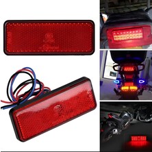 Kedigözü Çakarlı,ledli Işıklı Reflektör Kırmızı 12 Volt Düz ve Çakar Modlu Motosiklet Moto Eay