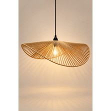 Naturel Dekor Doğal Jüt Elips Avize 60 cm - Bohem, Iskandinav, Modern, Rattan, Aydınlatma