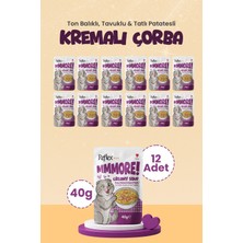 Reflex Plus Mmore Ton Balıklı Tavuklu ve Tatlı Patatesli Kremalı Kedi Çorbası 40 GR*12LI Set