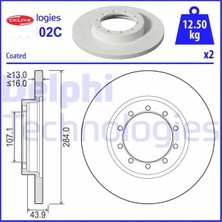 Delphi Arka Fren Aynası Transıt V347 2.2 06 11 Cıft Teker Delphı 8C1V2A315AA/ 1488311