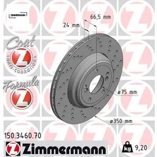 Zimmermann Fren Dıskı Arka Sag M3 E90 E92 E93 Zımmermann 34212283388/ 34212283804